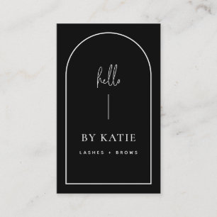 Tarjeta De Visita Belleza minimalista moderna en arco blanco y negro