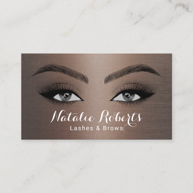Tarjeta De Visita Belleza negra azotes & Brows Elegante Salon Spa (Anverso)