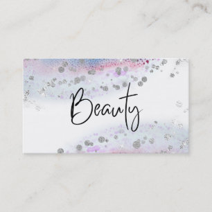 Tarjeta De Visita *~* BELLEZA Pastel azul color de agua Purpurina pl
