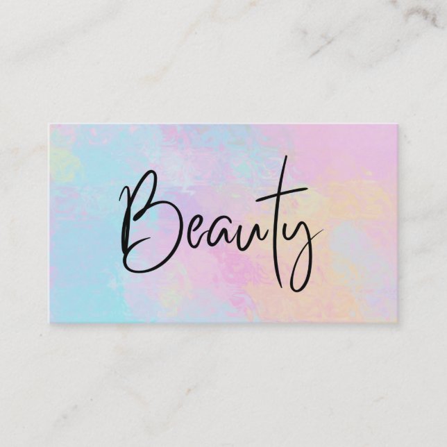 Tarjeta De Visita *~* BELLEZA Pastel Girly Bonito suave arcoiris mod (Anverso)
