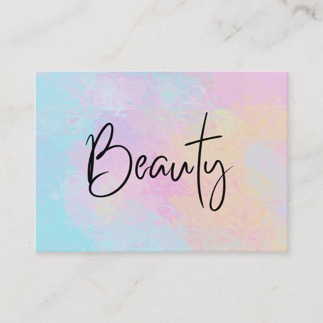 Tarjeta De Visita *~* BELLEZA Pastel Girly Bonito suave Arcoiris mod (Anverso)