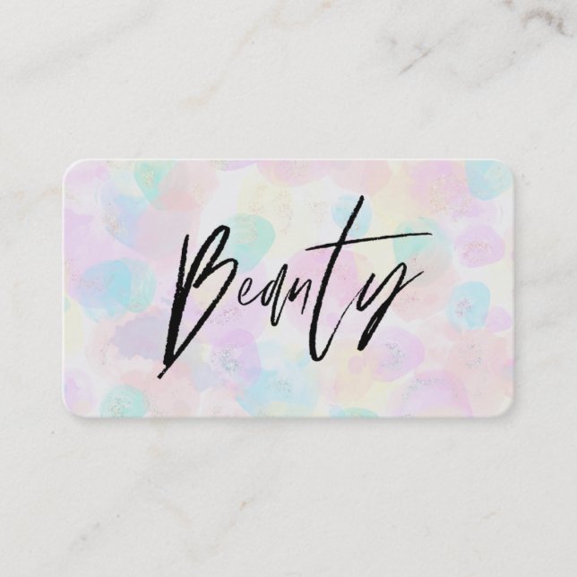 Tarjeta De Visita *~* BELLEZA Pastel Resumen Arcoiris suave moderno (Anverso)