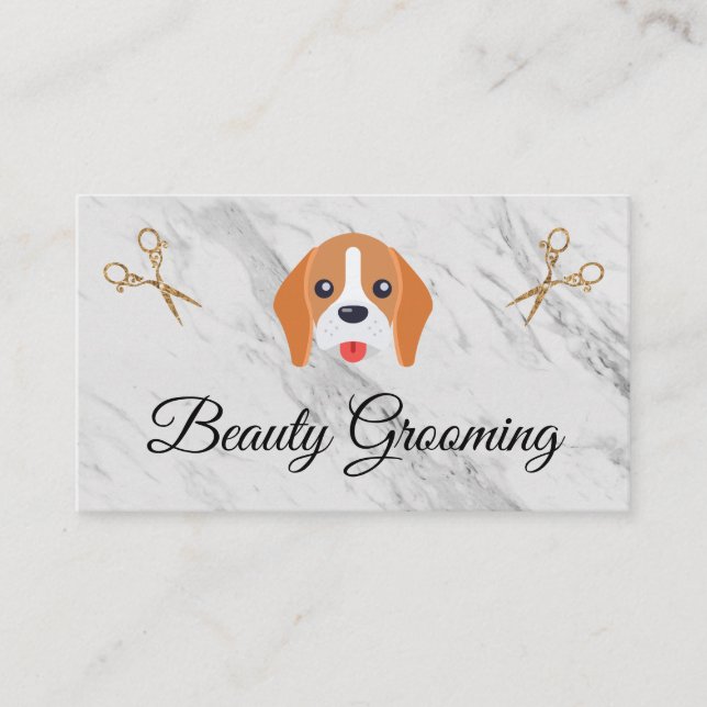 Tarjeta De Visita Belleza Perro Groomer Elite Shears (Anverso)