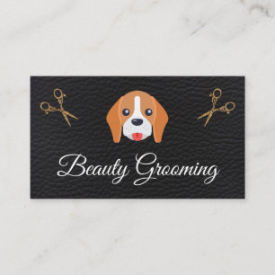 Tarjeta De Visita Belleza Perro Groomer Elite Shears Cuero
