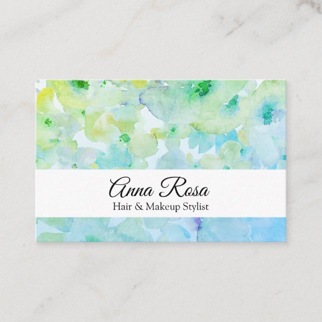 Tarjeta De Visita Belleza popular elegante del verde de la turquesa (Anverso)
