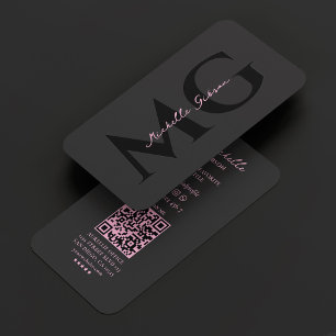 Tarjeta De Visita Belleza Profesional Estética Marketing Rosa Negro