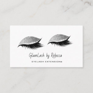 Tarjeta De Visita Belleza profesional Eyelash Lashes Purpurina Silve