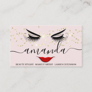 Tarjeta De Visita Belleza profesional maquillaje Lash dorado Litros 