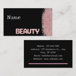 Tarjeta De Visita belleza rosa y negra