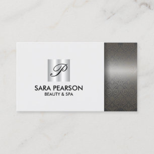 Tarjeta De Visita Belleza Spa Elegante Monograma