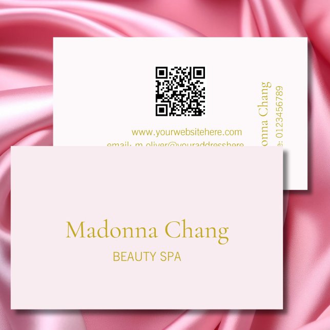 Tarjeta De Visita Belleza Spa QR Código Simple De Estilo Rosa (Subido por el creador)