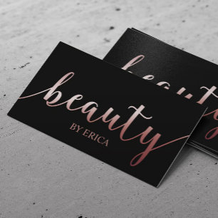 Tarjeta De Visita Belleza subió Esthetician del oro del balneario