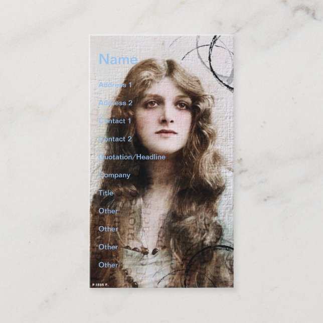 Tarjeta De Visita Belleza vintage (Anverso)