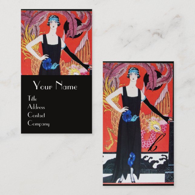 TARJETA DE VISITA BELLEZA Y FOENIX,DISEÑADOR DE MODA ARTISTA (Anverso / Reverso)