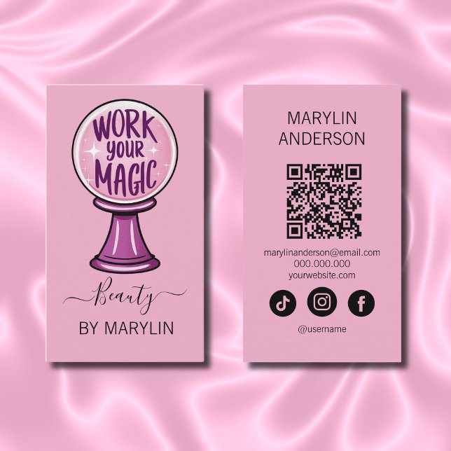 Tarjeta De Visita Belleza y maquillaje gótico "Trabaja tu magia" (Subido por el creador)