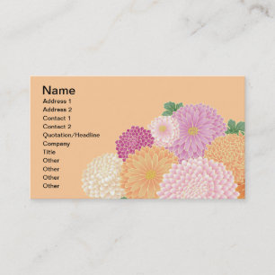 Tarjeta De Visita Bello Artes floral japonés del modelo del kimono
