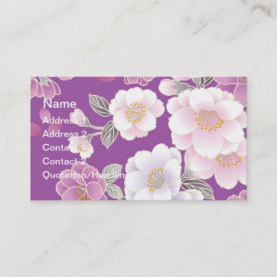 Tarjeta De Visita Bello Artes floral japonés del modelo del kimono