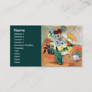 Tarjeta De Visita Bello Artes japonés de Van Gogh de las anémonas 