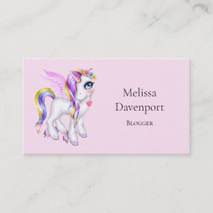 Tarjeta De Visita Bello Unicornio con Crin de Arcoíris