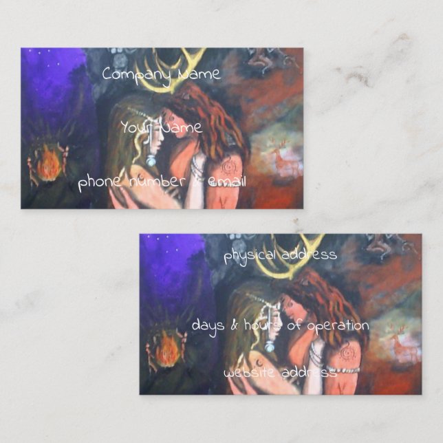 Tarjeta De Visita Beltane horned God and Goddess (Anverso / Reverso)