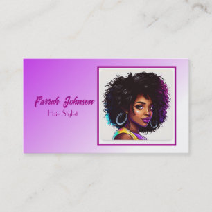 Tarjeta De Visita Belticista de pelo natural de ormbre morado