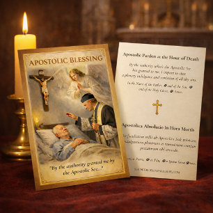 Tarjeta De Visita Bendición Apostólica Oración Católica Latina 