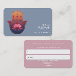Tarjeta De Visita Bendición del Loto | Mano Hamsa