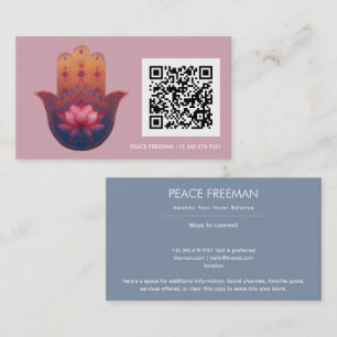 Tarjeta De Visita Bendición del Loto   Mano Hamsa