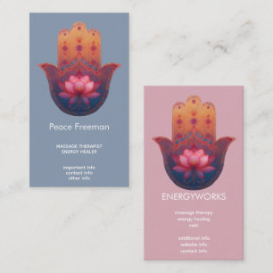 Tarjeta De Visita Bendición del Loto   Mano Hamsa
