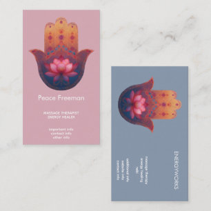 Tarjeta De Visita Bendición del Loto   Mano Hamsa