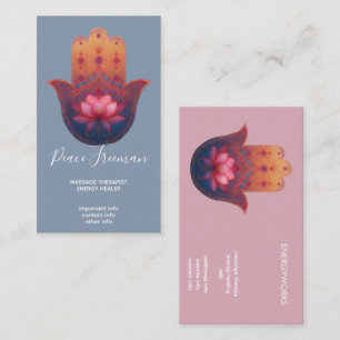 Tarjeta De Visita Bendición del Loto   Mano Hamsa