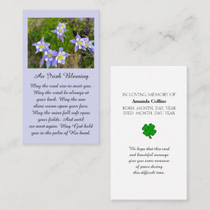 Tarjeta De Visita Bendición Memorial Azul, Violeta, Amarillo, Oració