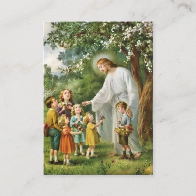 Tarjeta De Visita Bendición para los padres católicos: Santa carta d (Anverso)