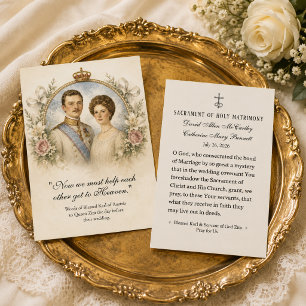 Tarjeta De Visita Bendito Karl & Zita Oración Católica de Matrimonio