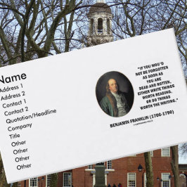 Tarjeta De Visita Benjamin Franklin escribe cosas digno de la