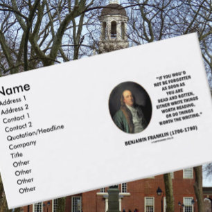 Tarjeta De Visita Benjamin Franklin escribe cosas digno de la