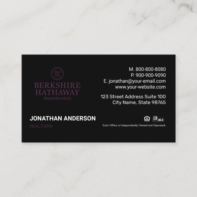 Tarjeta De Visita Berkshite Hathaway Business Card (Anverso)