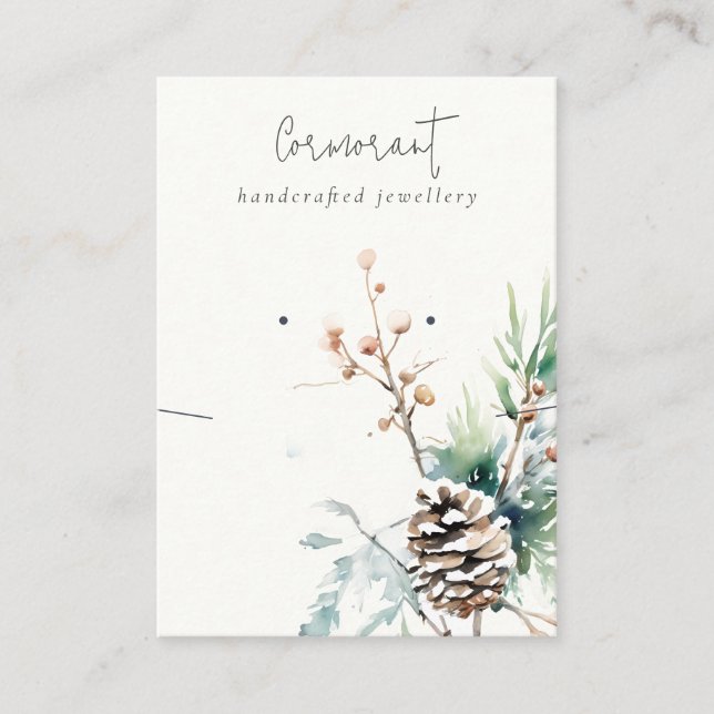 Tarjeta De Visita Berries de invierno de nieve blanca que llevan col (Anverso)