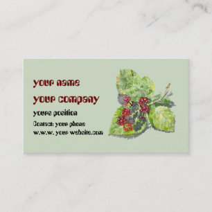 Tarjeta De Visita Berry red and black blackberries