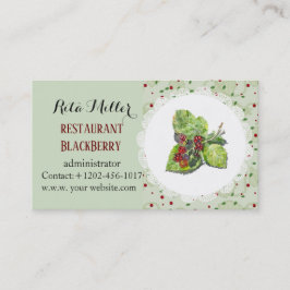 Tarjeta De Visita Berry red and black blackberries