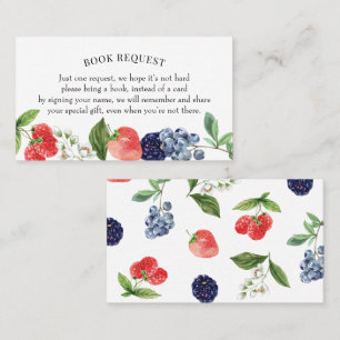 Tarjeta De Visita Berry Sweet Book Request o Book for Baby Card