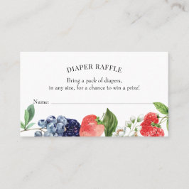 Tarjeta De Visita Berry Sweet Strawberry Diaper Raffle Insert Card