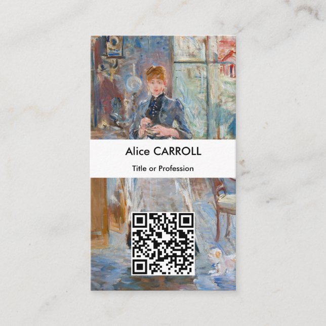 Tarjeta De Visita Berthe Morisot - En el comedor - Código QR (Anverso)