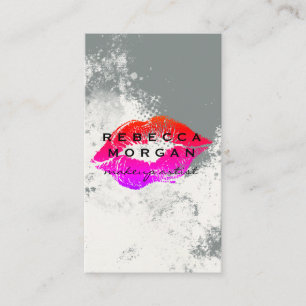 Tarjeta De Visita Beso de Labial Chic Fondo con Textura