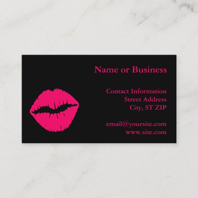 Tarjeta De Visita Beso Rosado (Anverso)
