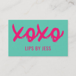 Tarjeta De Visita Besos XOXO Rosa Y Mint | Lipsense