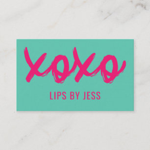 Tarjeta De Visita Besos XOXO Rosa Y Mint   Lipsense