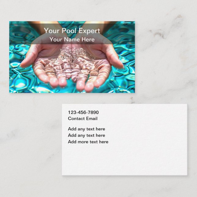 Tarjeta De Visita Best Swimming Pool Service Modern  (Anverso / Reverso)