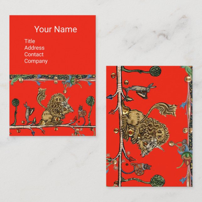 Tarjeta De Visita BESTIARIO MEDIEVAL HACIENDO MÚSICA MÚSICA Violinis (Anverso / Reverso)