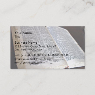 Tarjeta De Visita Biblia abierta